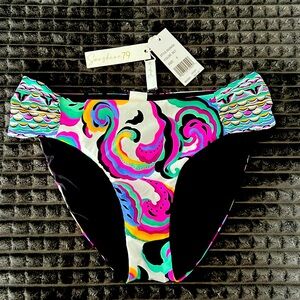 Sunshine 79 Women's Paisley Party Side Shirred Hipster Bottom Print  NWT size 8